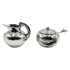 Malachite Lizard Creamer & Sugar Set by Emilia Castillo for Los Castillo, Mexico