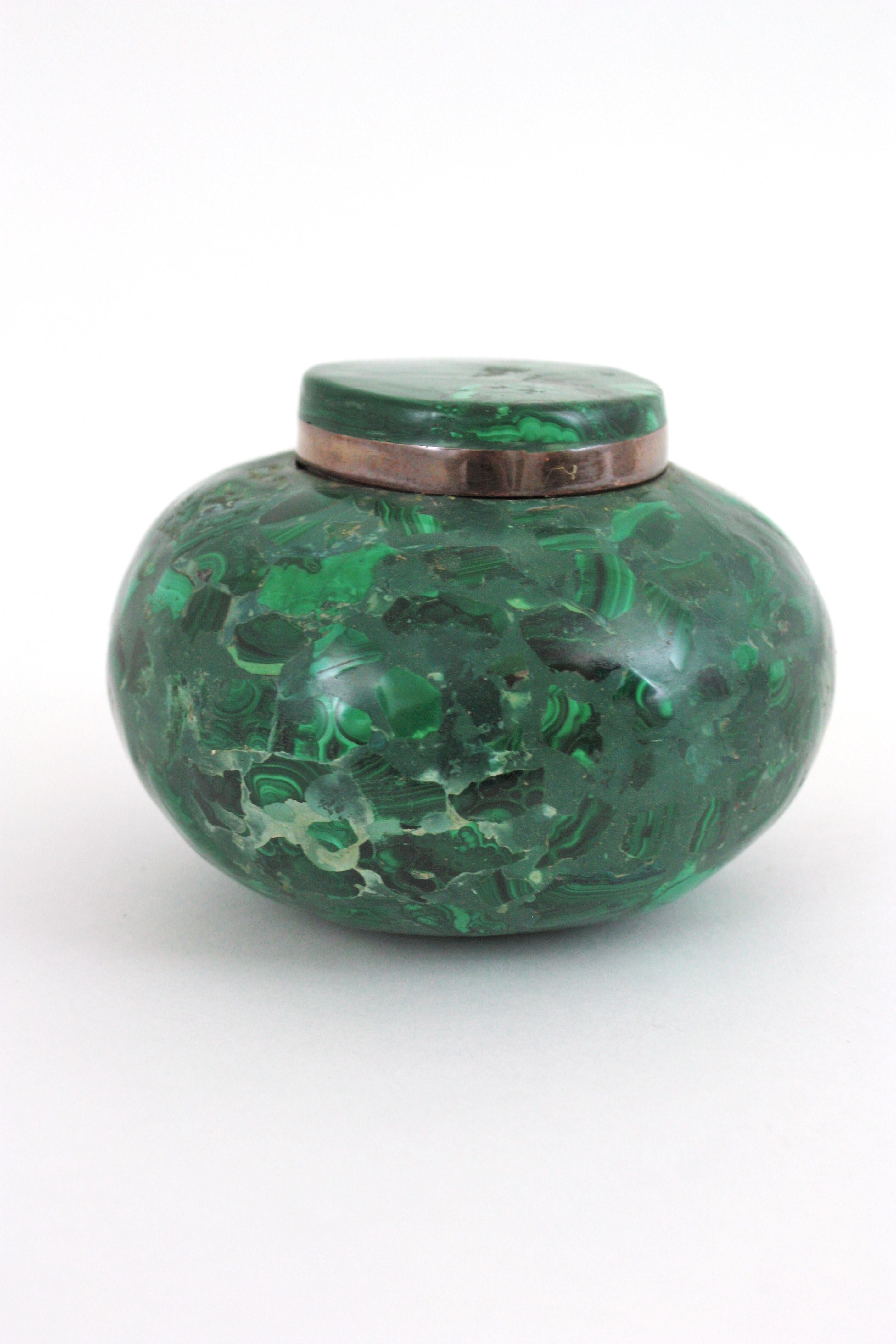 Malachit- Mineralschmuck oder Schmuckkästchen, 1950er-Jahre im Angebot 2