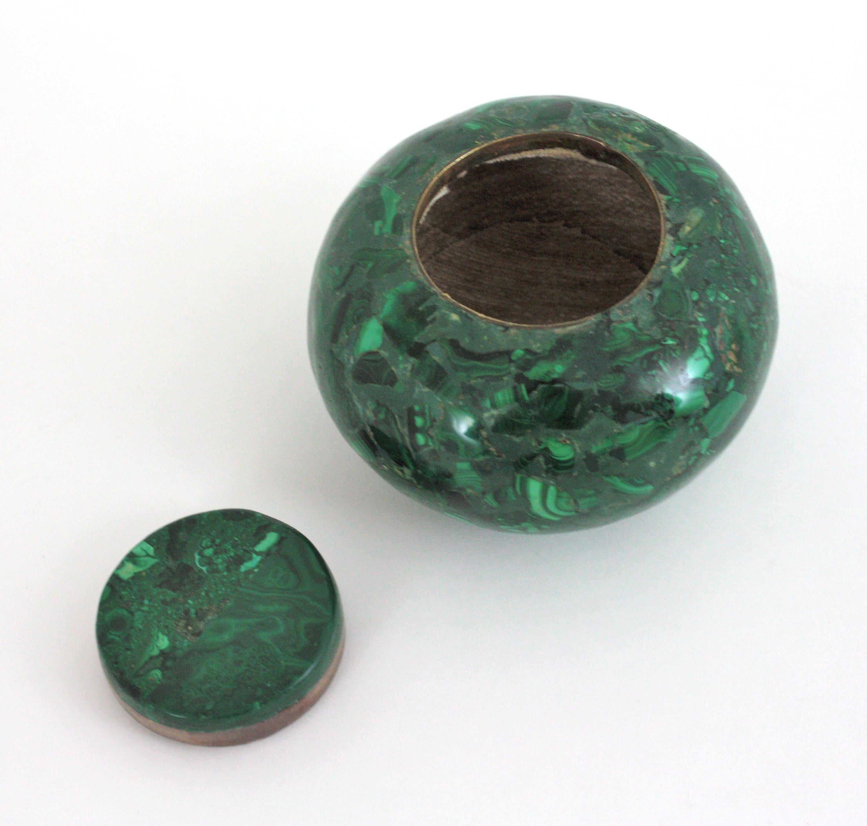 Malachit- Mineralschmuck oder Schmuckkästchen, 1950er-Jahre im Angebot 4