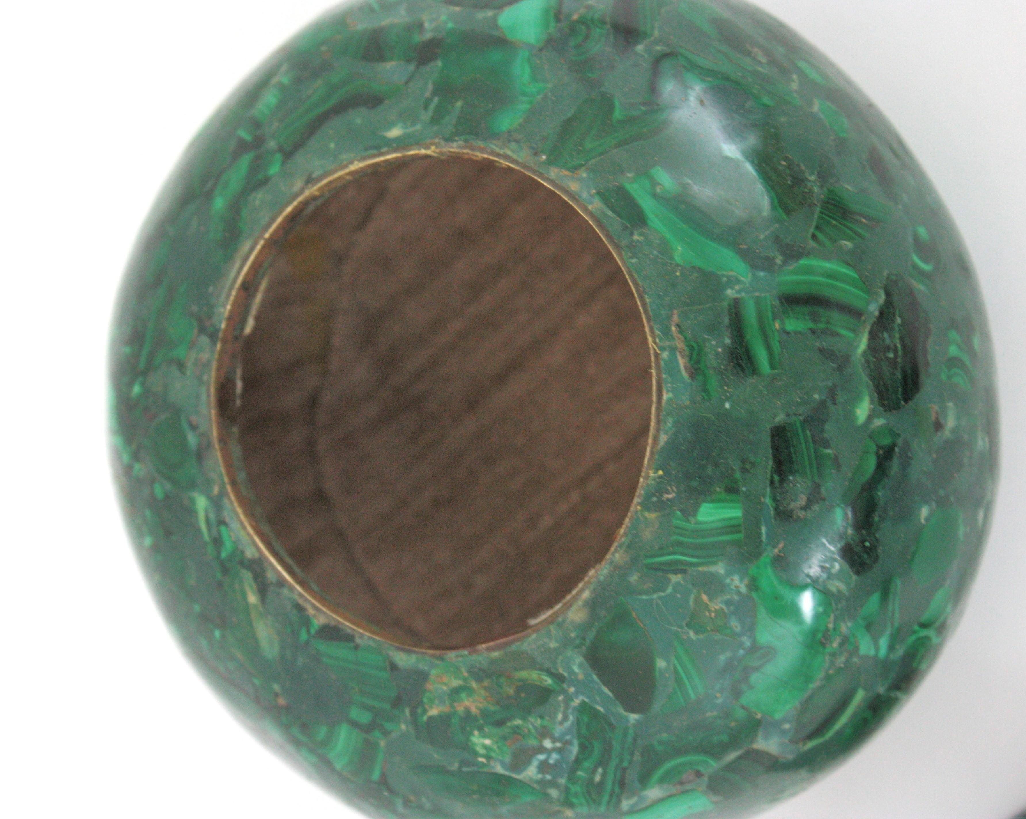 Malachit- Mineralschmuck oder Schmuckkästchen, 1950er-Jahre im Angebot 5