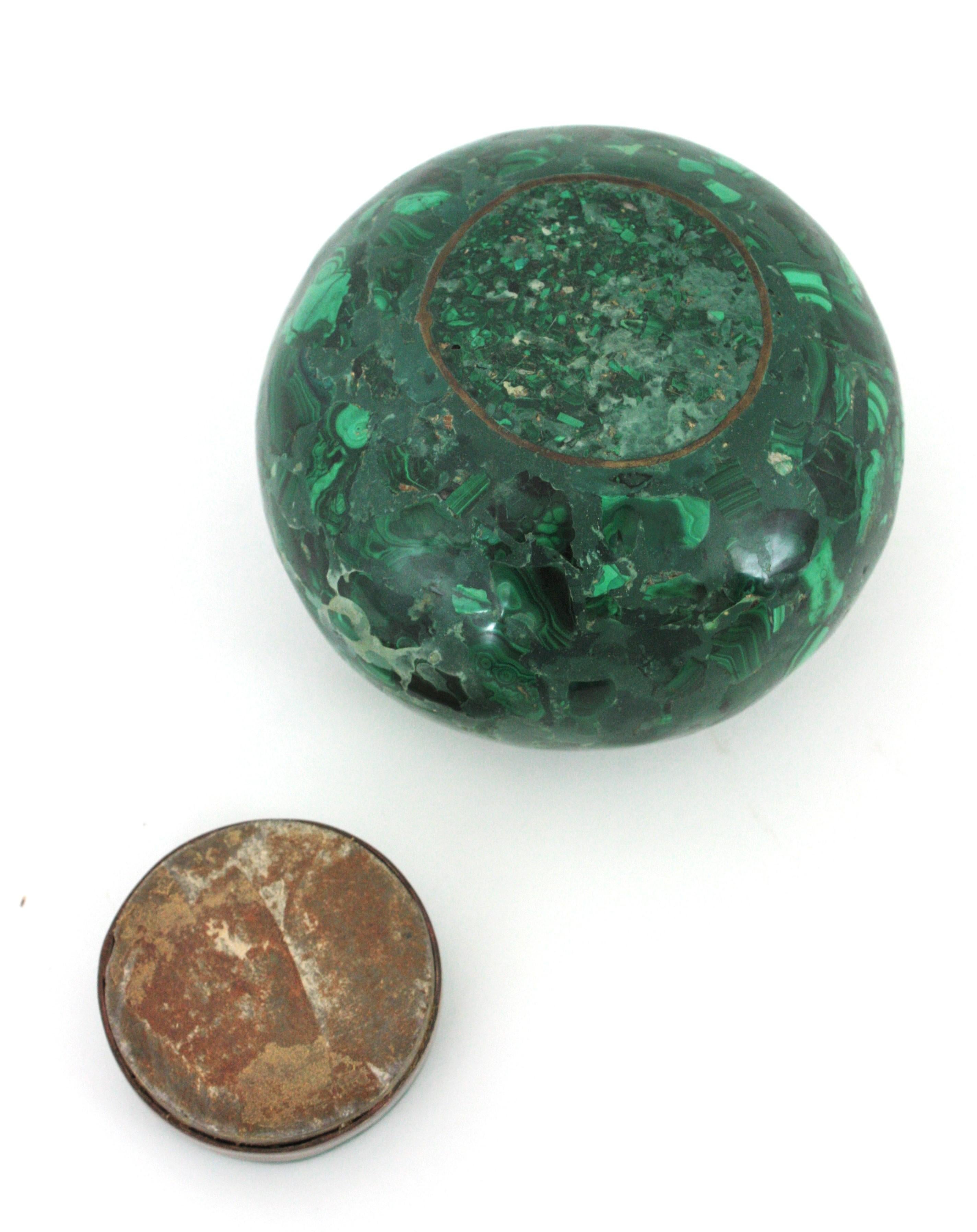 Malachit- Mineralschmuck oder Schmuckkästchen, 1950er-Jahre im Angebot 6