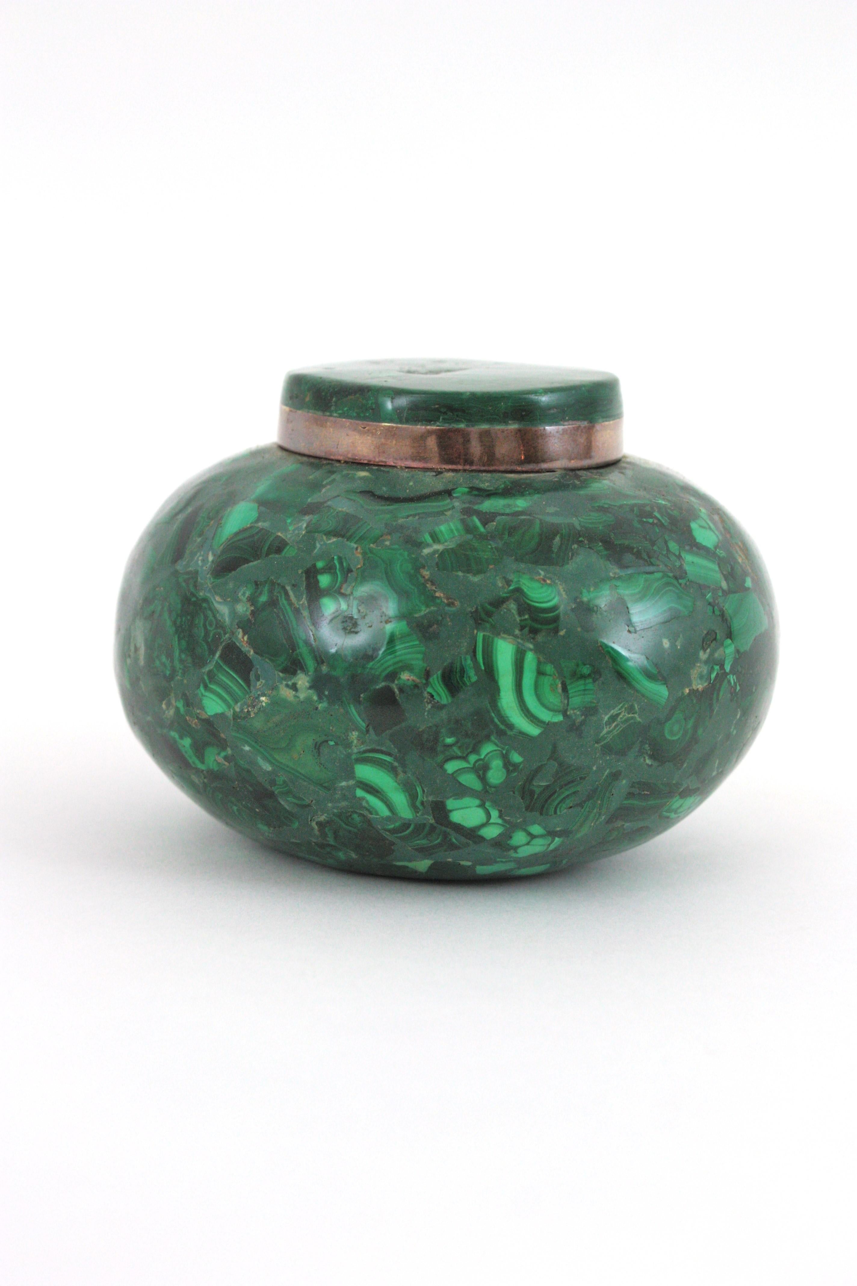 Malachit- Mineralschmuck oder Schmuckkästchen, 1950er-Jahre im Zustand „Gut“ im Angebot in Barcelona, ES