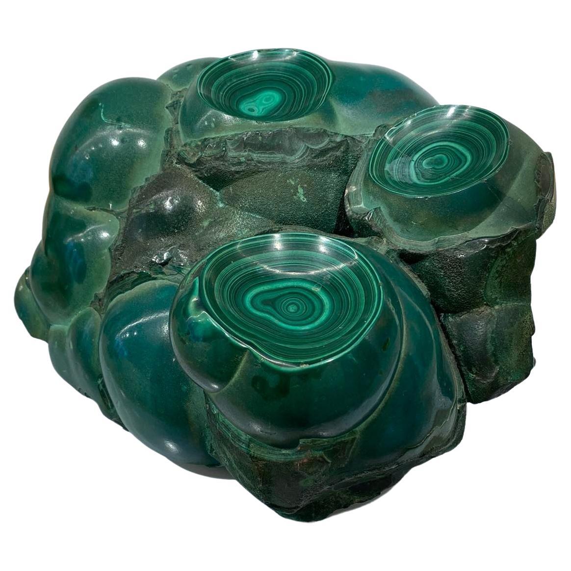  Malachite Monobloc Weight 22.3 Kg - From DR Congo - Perfect condition Zaire For Sale