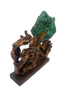 Scultura naturale di malachite