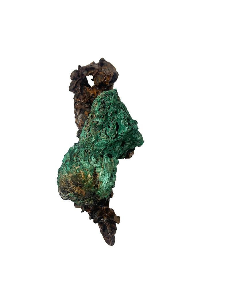 Malachite natural specimen sculpture In Good Condition For Sale In Delft, NL