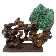 Used Malachite natural specimen sculpture