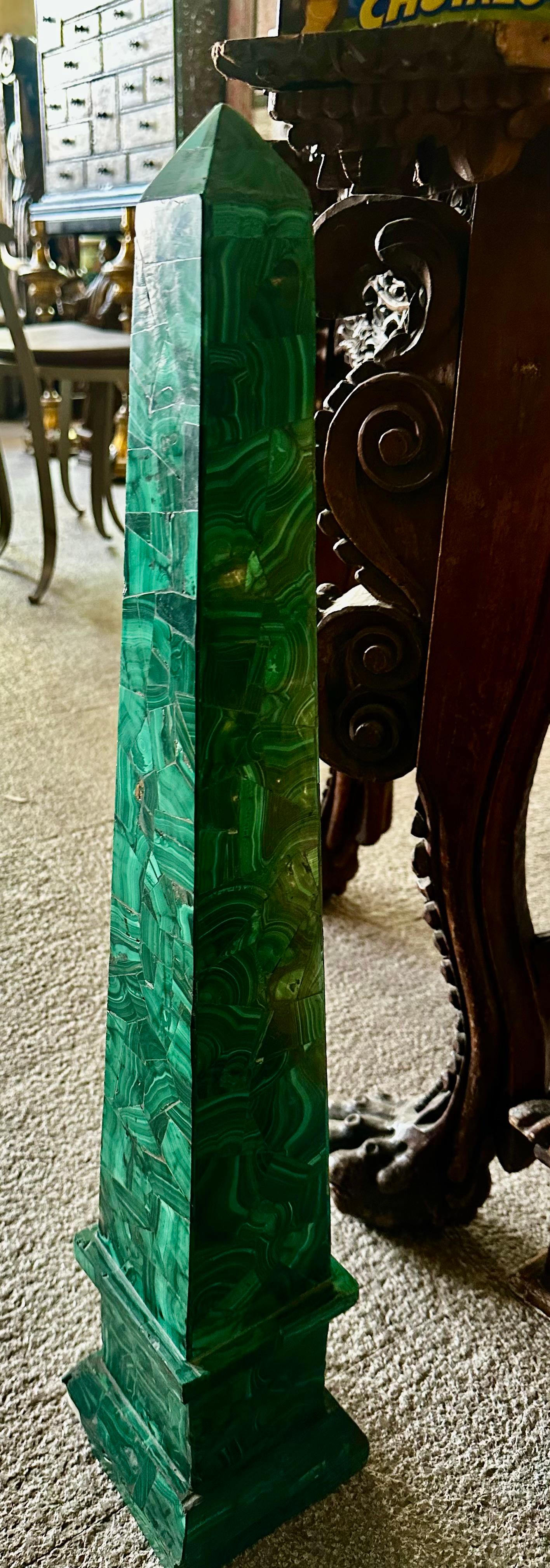 Anglo-Indian Malachite Obelisk For Sale