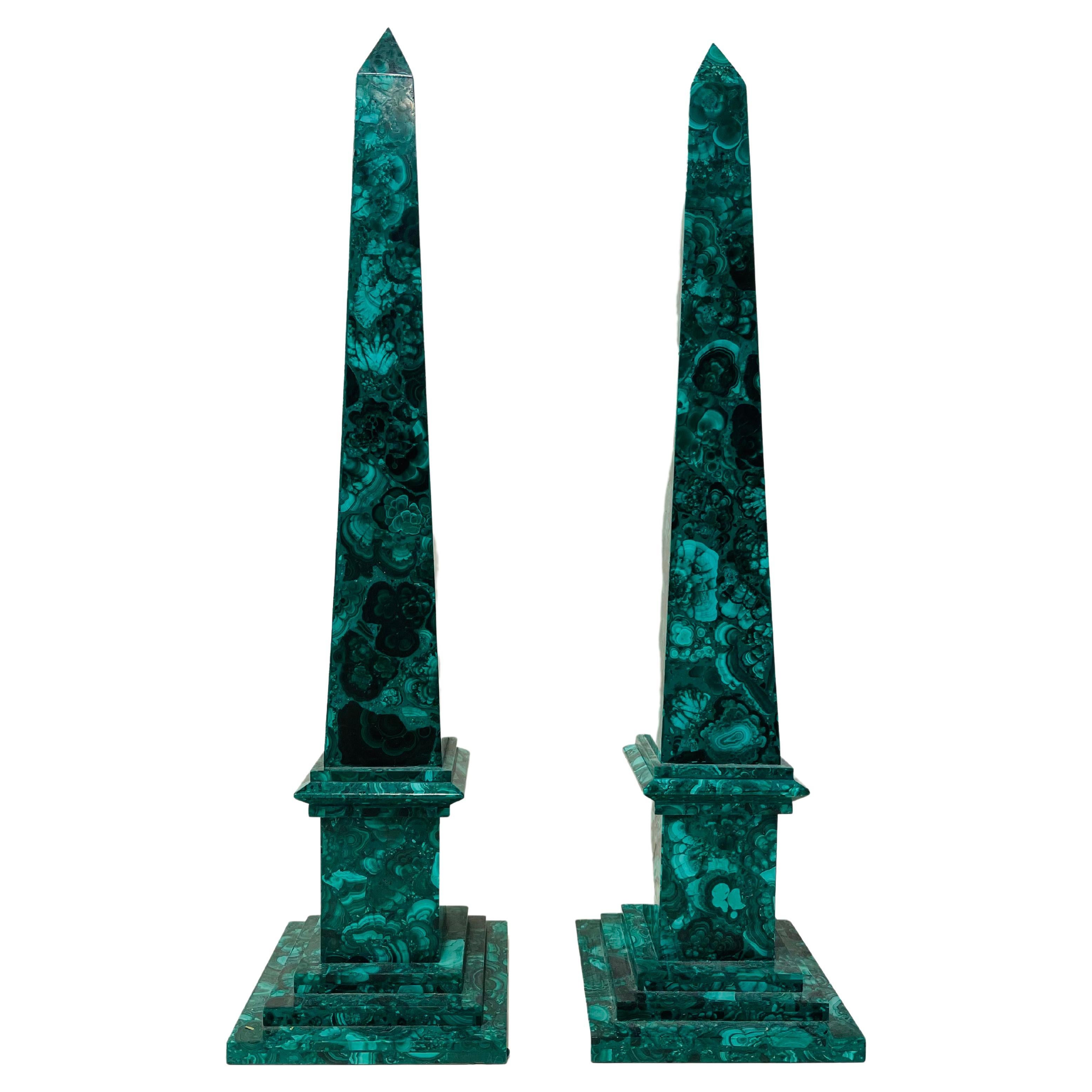 Malachite Obelisks For Sale