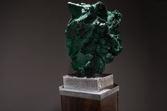 Malachite su base di noce e alluminio