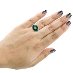 Malachite Opal 18 Karat Gold Ring