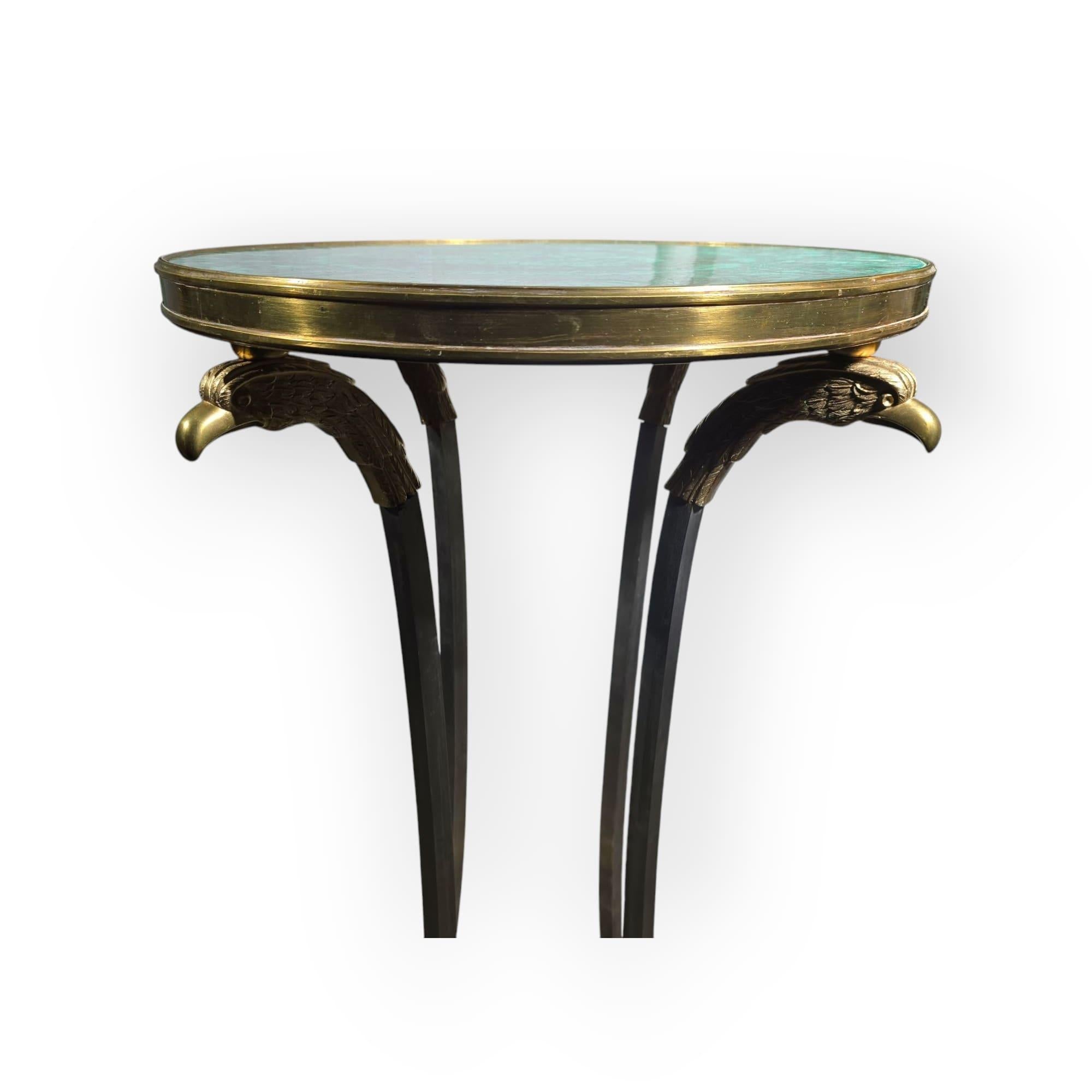 Malachite Pedestal, 1950s TABLE For Sale 3
