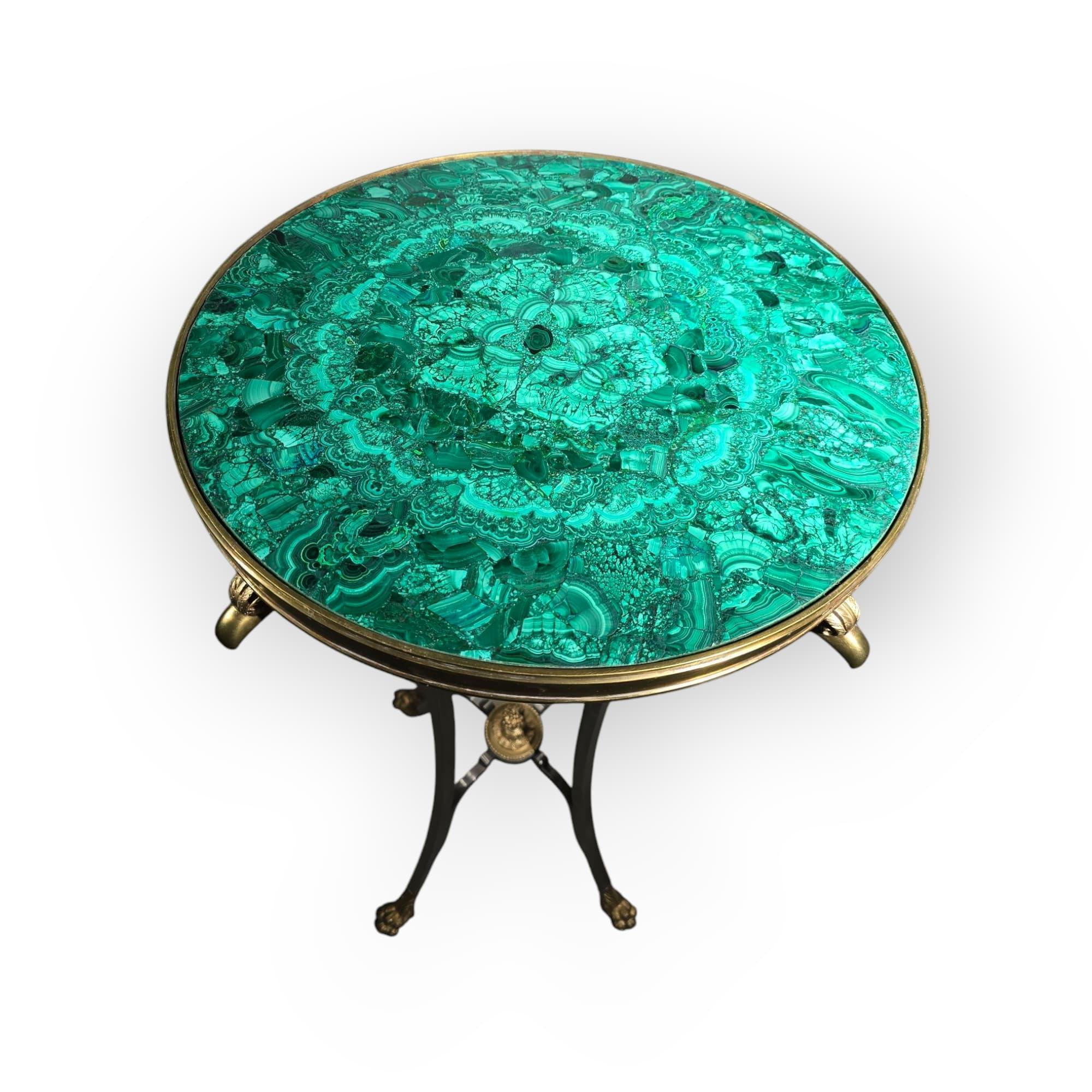 Malachite Pedestal, 1950s TABLE For Sale 4