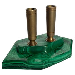 Vintage Malachite Pen Holder, Green Color, France, 1960