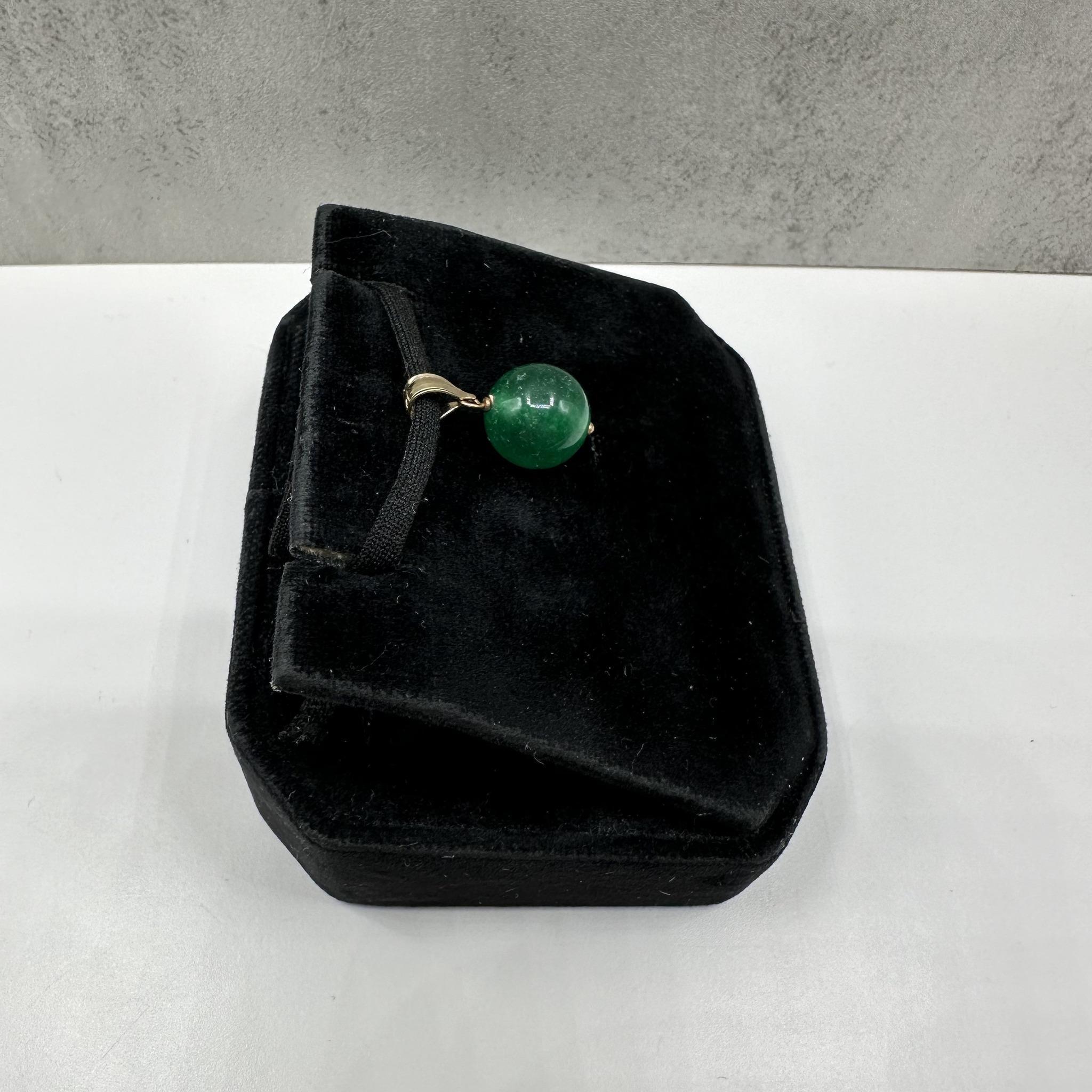 Taille ronde Pendentif Malachite en or jaune 14kt - 10mm, 1.5g, New en vente