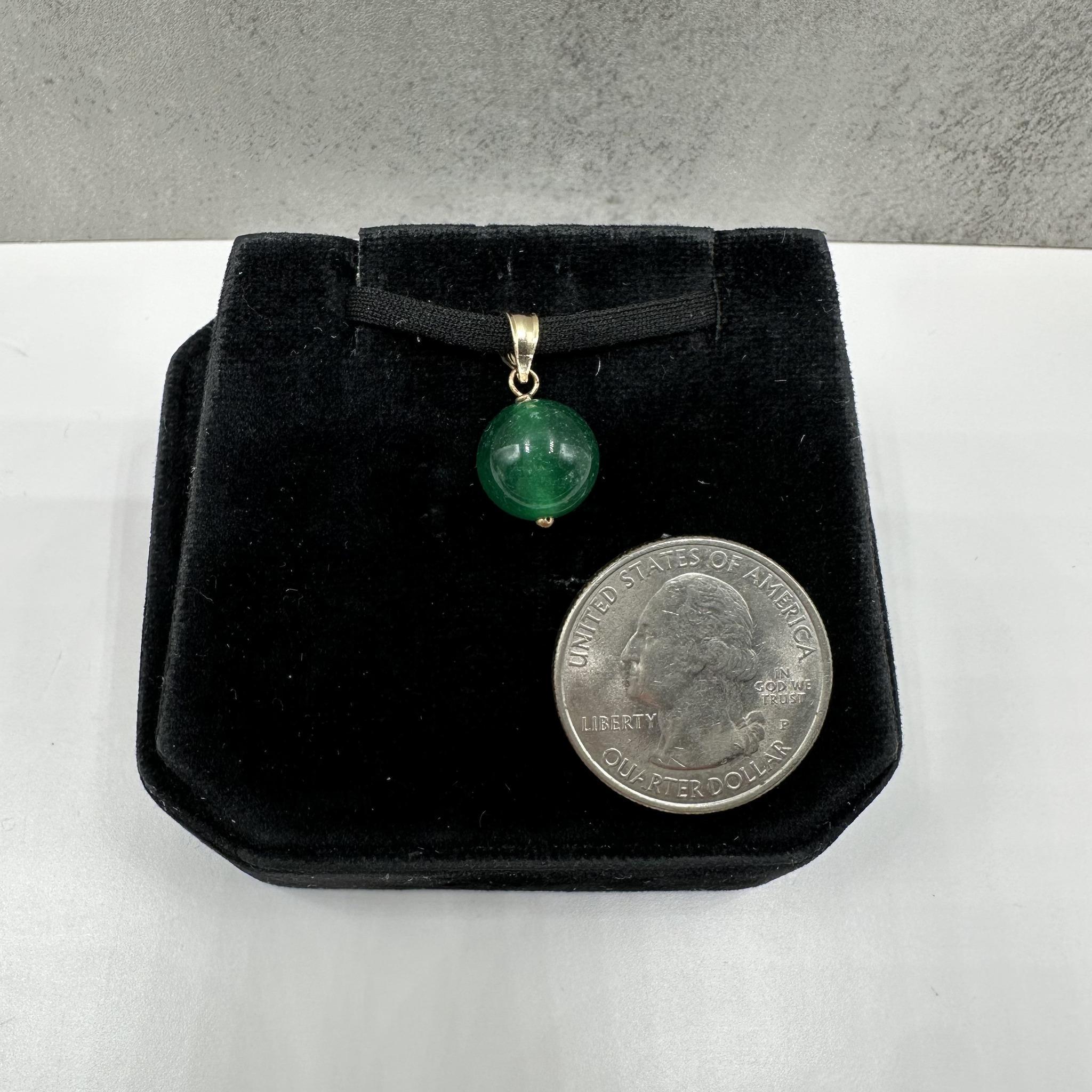 Pendentif Malachite en or jaune 14kt - 10mm, 1.5g, New Neuf - En vente à West Hempstead, NY