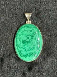 Pendentif malachite en argent sterling 925