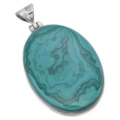 Malachite Pendant in 925 Sterling Silver