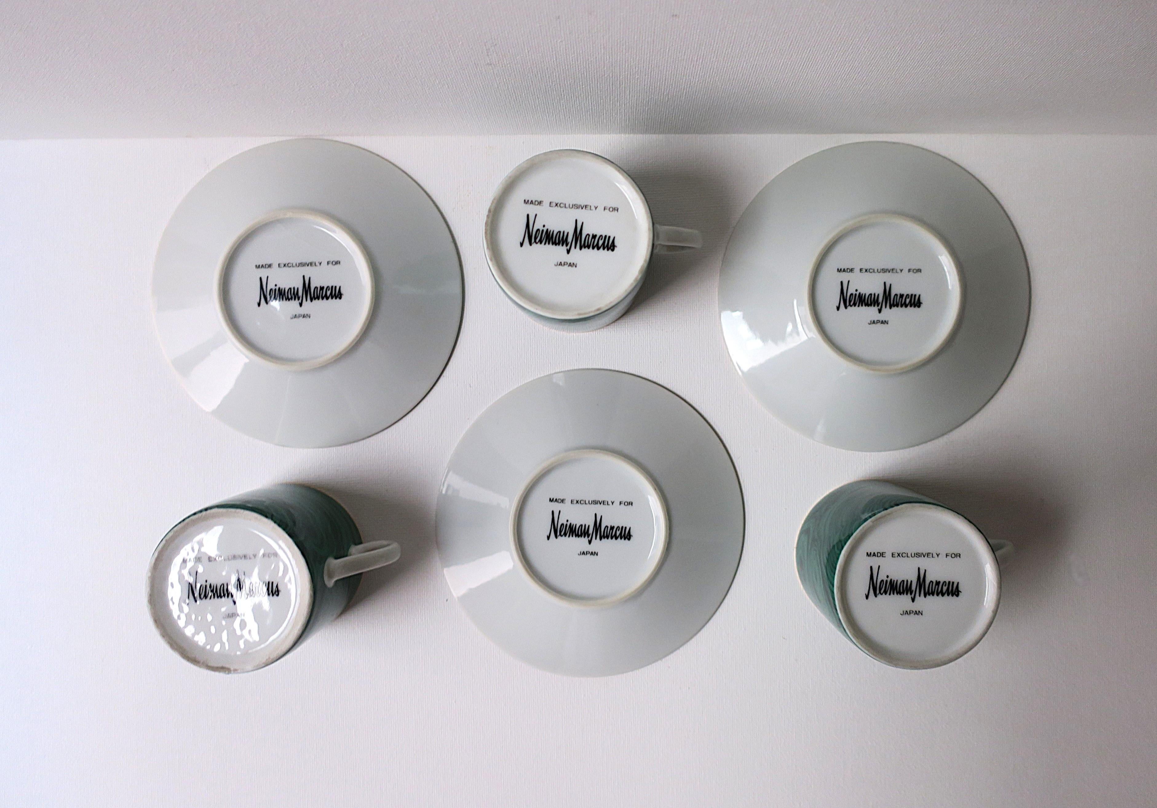 Malachite Porcelain Espresso Coffee Cup and Saucer, 3 Avail. For Sale 10