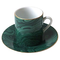 Taza y Plato de Café Espresso de Porcelana Malaquita, 3 Dispon.