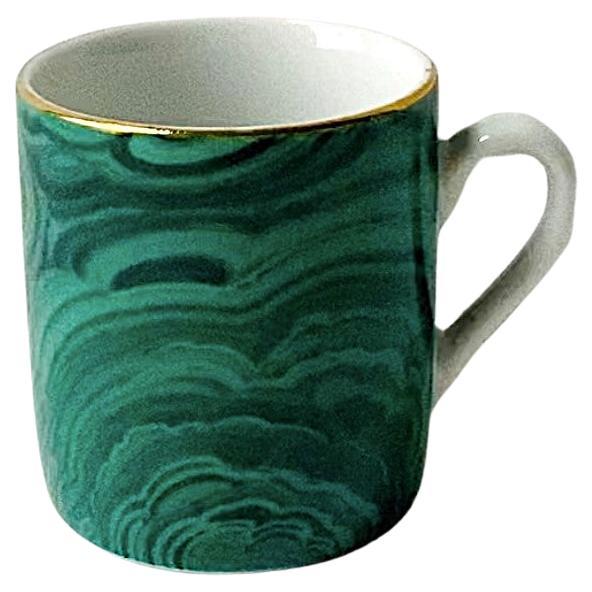 Taza de café espresso de porcelana malaquita