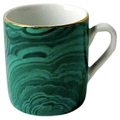 Taza de café espresso de porcelana malaquita