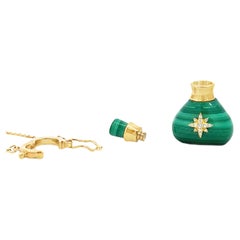 Malachite Potion Bottle Pendant Necklace