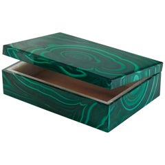 Retro Malachite Stone Casket Box