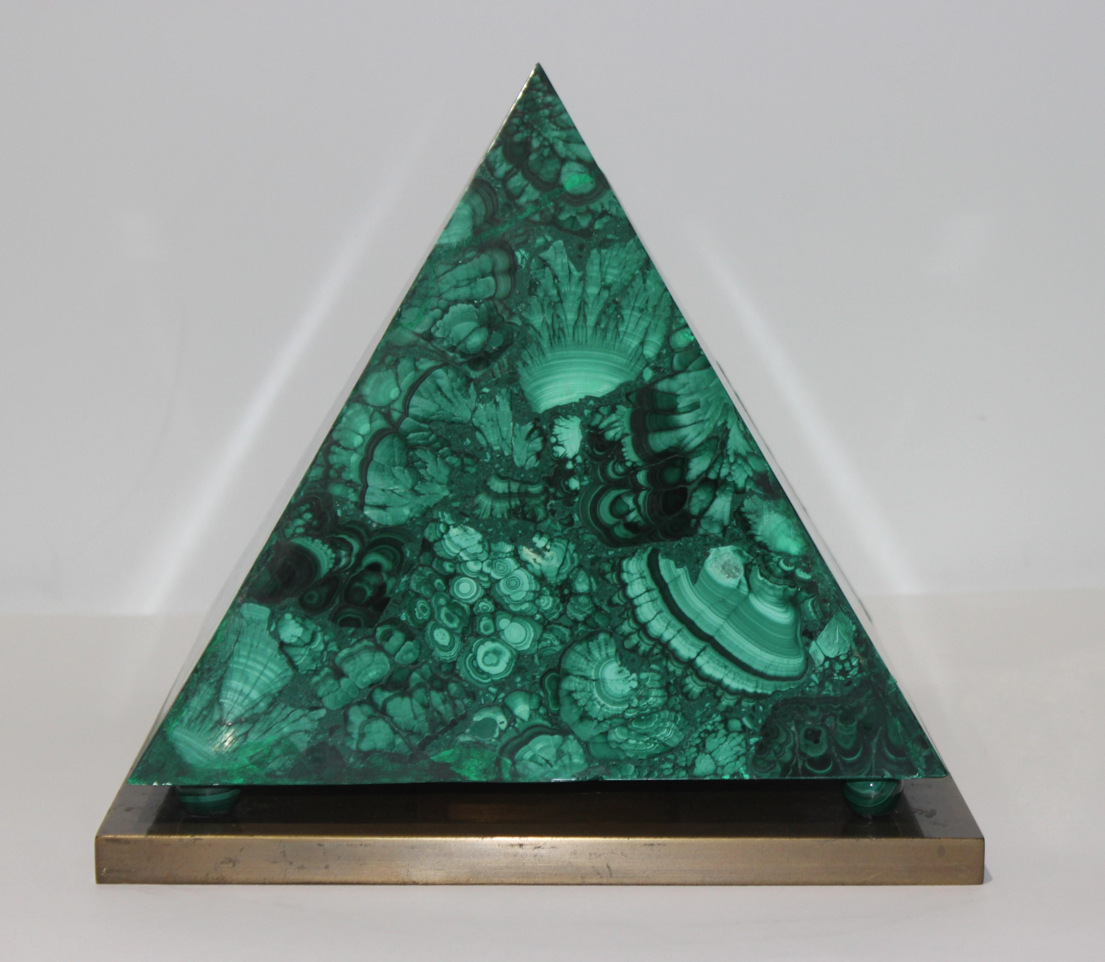 Malachite Pyramid and Obelisks by Claude de Muzac In Good Condition In West Palm Beach, FL