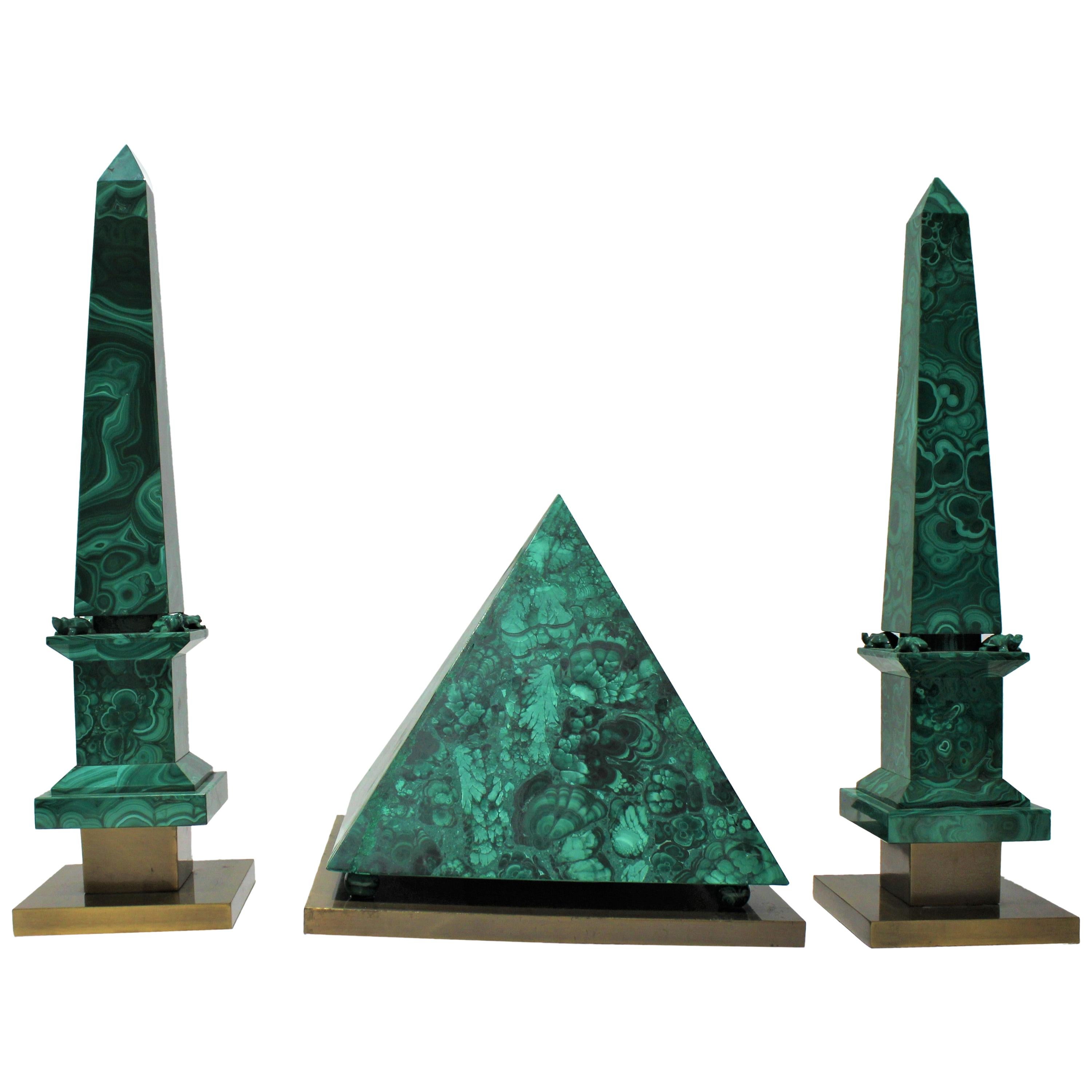 Malachite Pyramid and Obelisks by Claude de Muzac