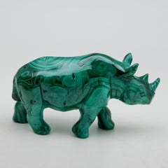 Malachite Rhinoceros Carving