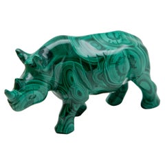 Malachite Rhinoceros Carving
