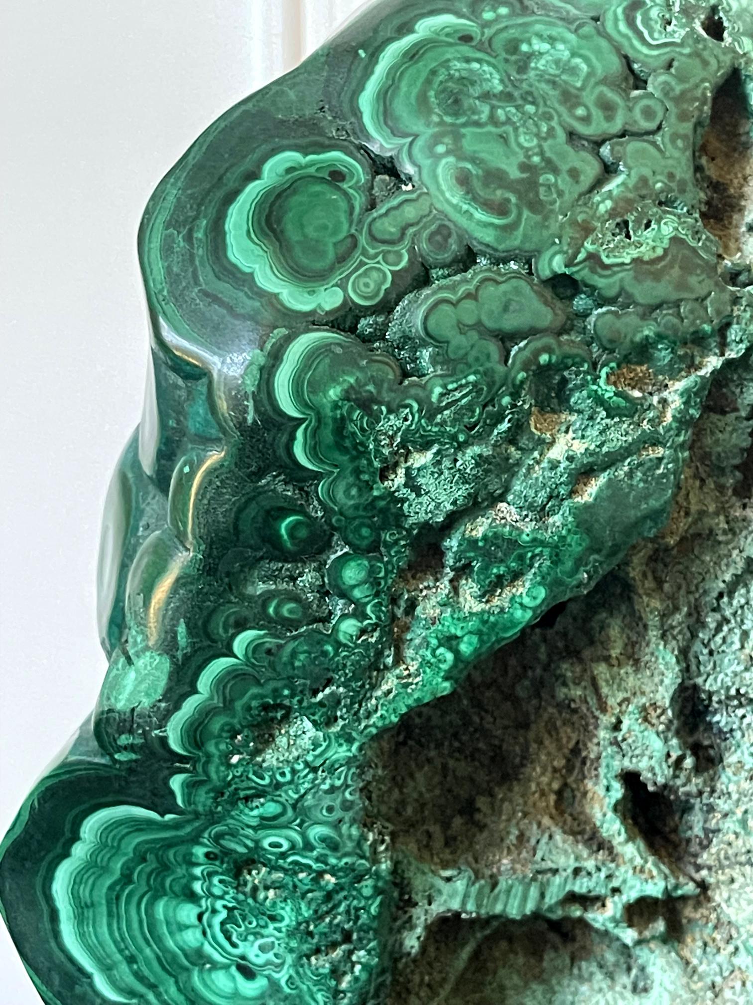 Malachite Rock on Display Stand as a Chinese Scholar Stone 4