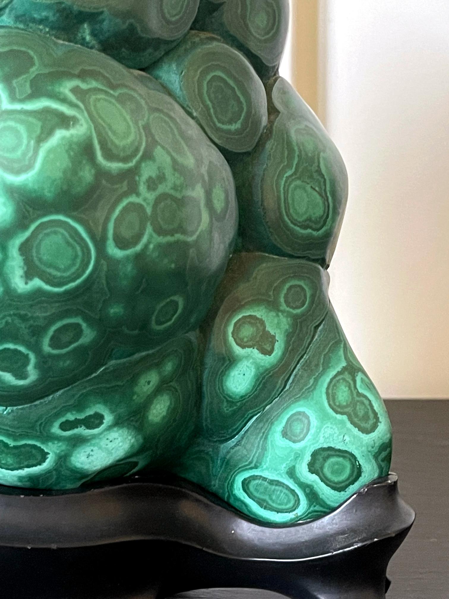 Malachite Rock on Display Stand as a Chinese Scholar Stone 3