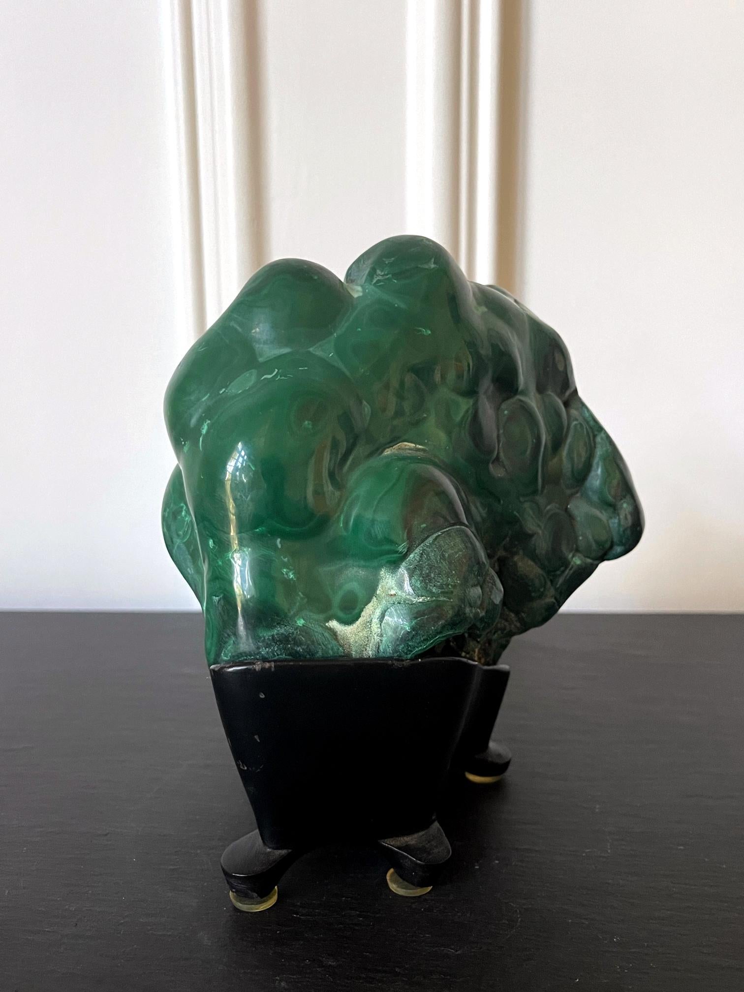 American Malachite Rock on Display Stand as a Viewing Stone For Sale