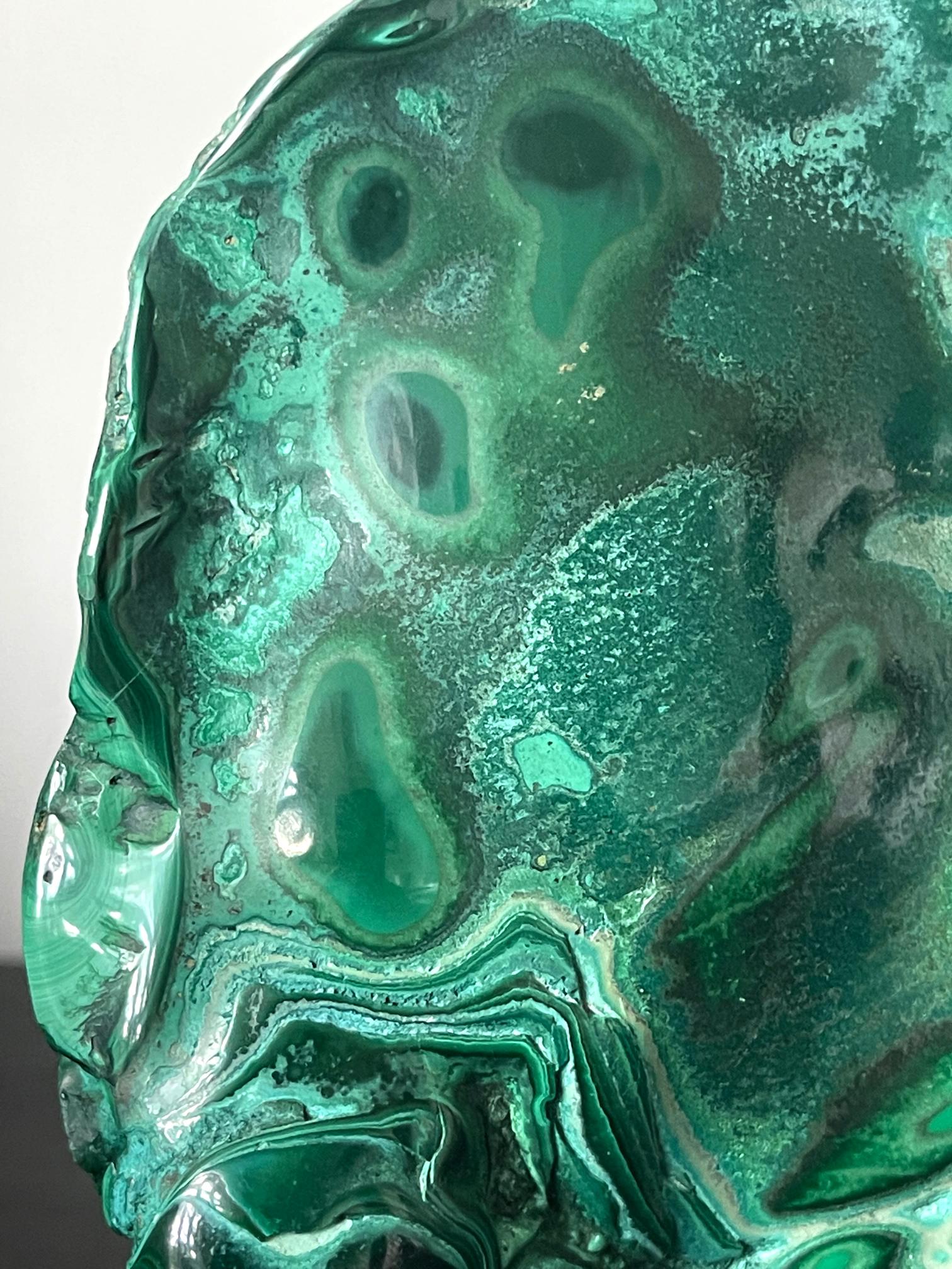 Malachite Rock Specimen on Display Stand as a Viewing Stone 5