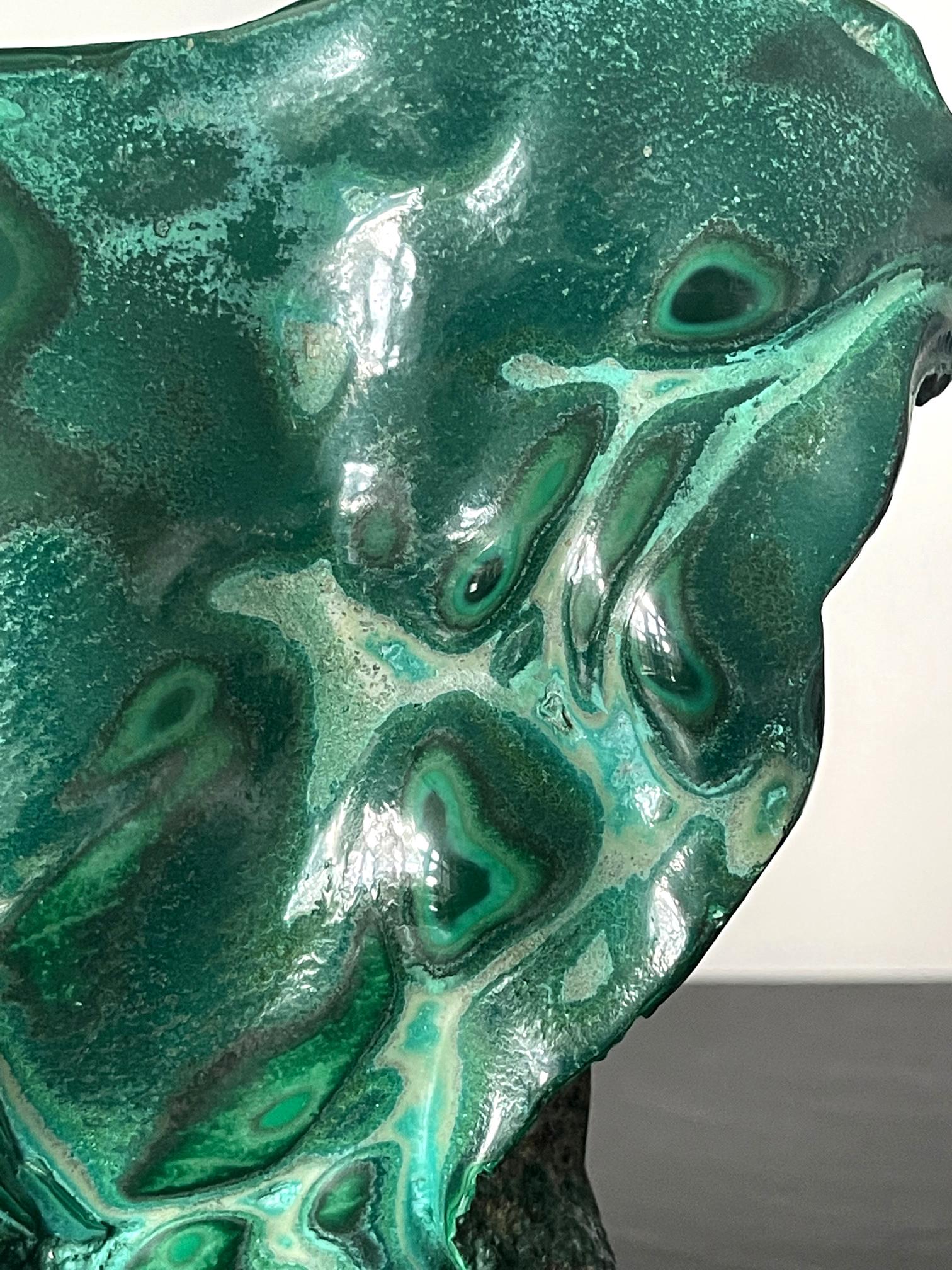 Malachite Rock Specimen on Display Stand as a Viewing Stone 6