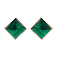 MALACHITE Rose Gold Earrings