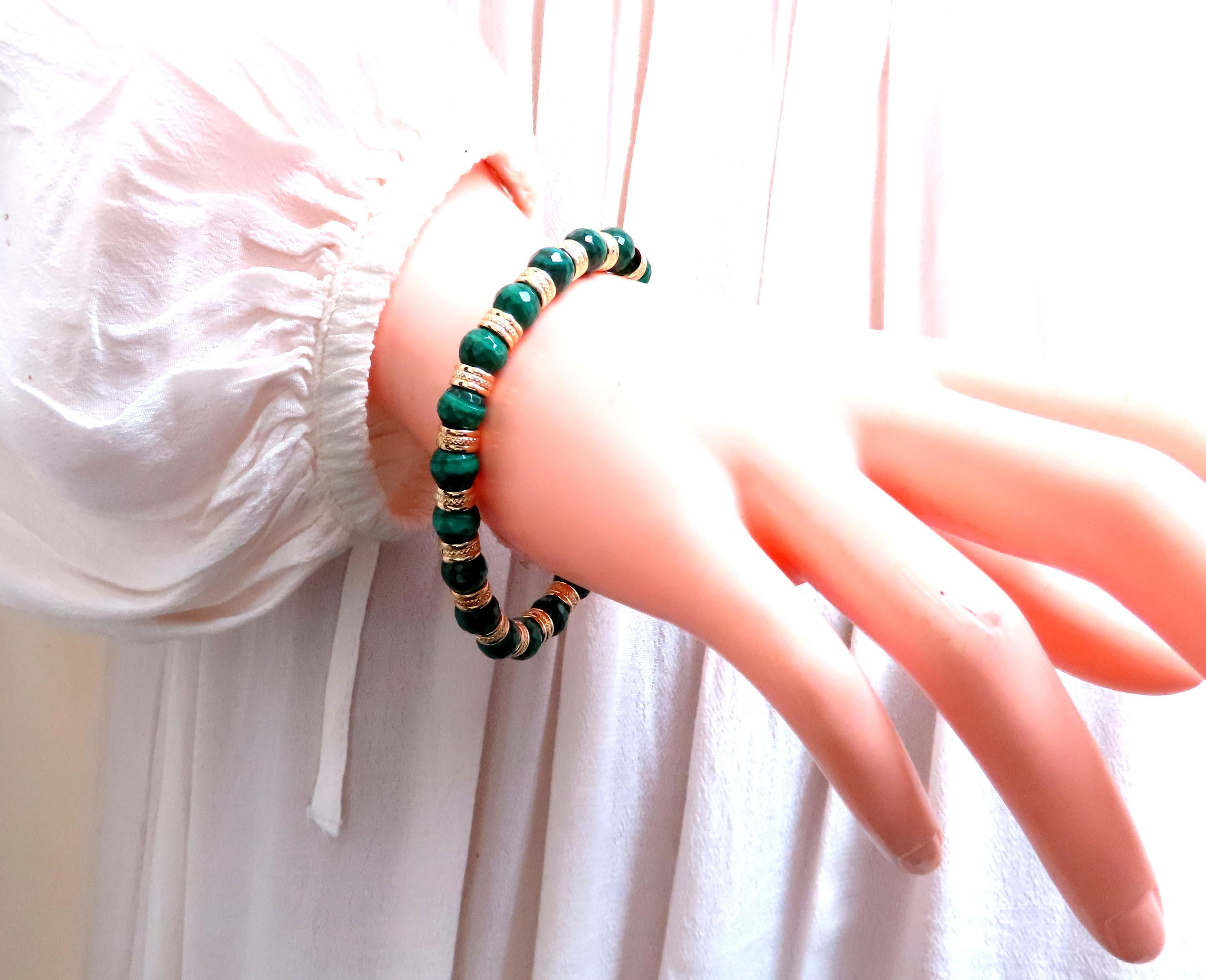 Pulsera Redonda Malaquita 14kt 12464 en Nuevo estado para la venta en New York, NY