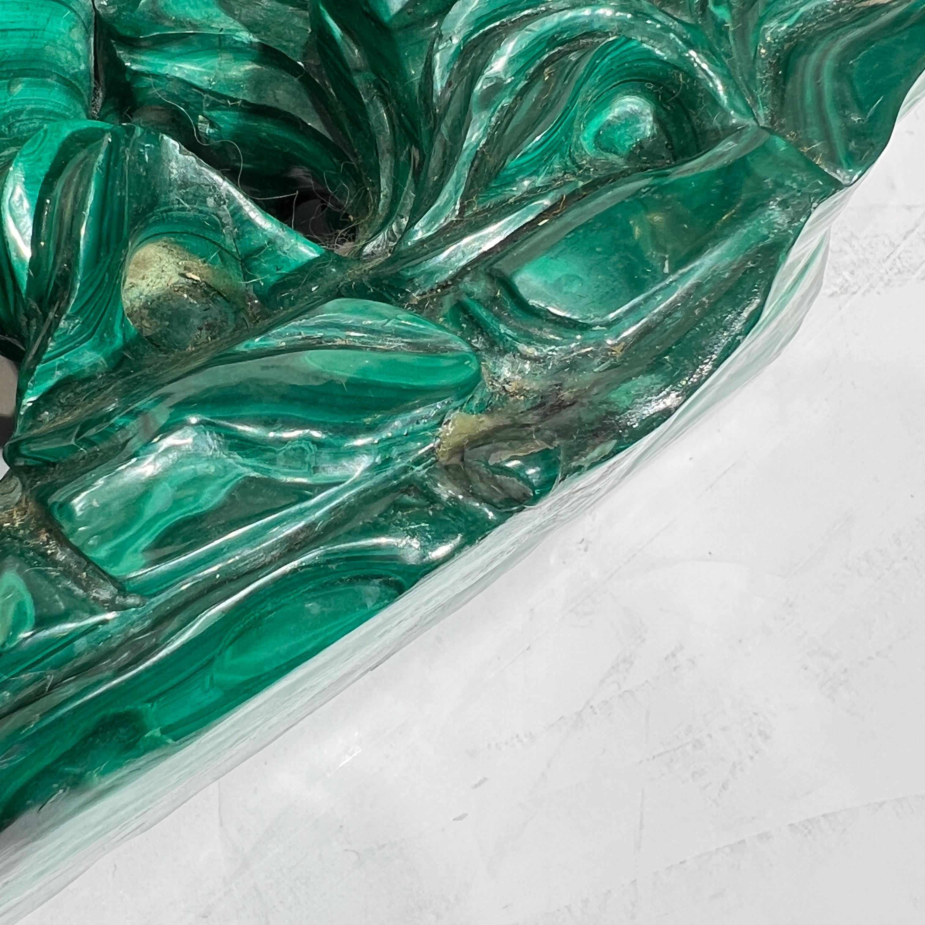 Malachite Sculpture of Buddhist Deity Bodhisattva on Horseback For Sale 4