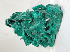 Malachite Sculpture of Buddhist Deity Bodhisattva on Horseback