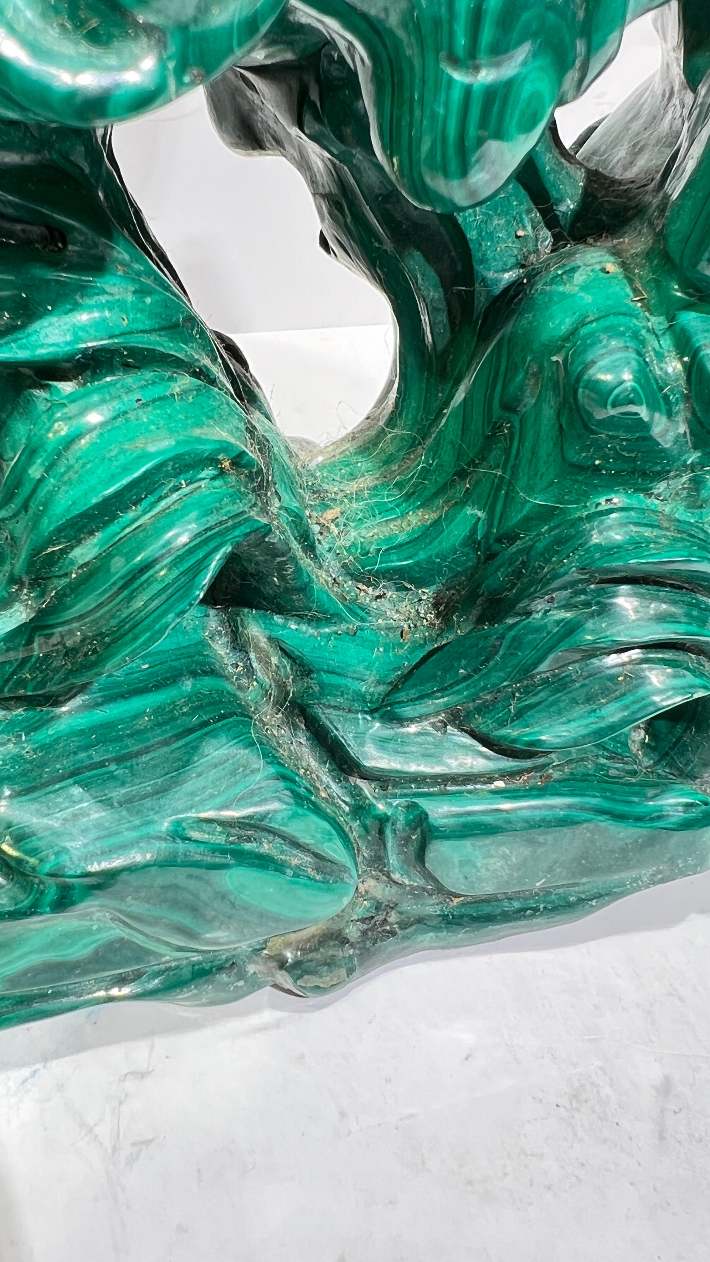 Malachite Sculpture of Buddhist Deity Bodhisattva on Horseback For Sale 2