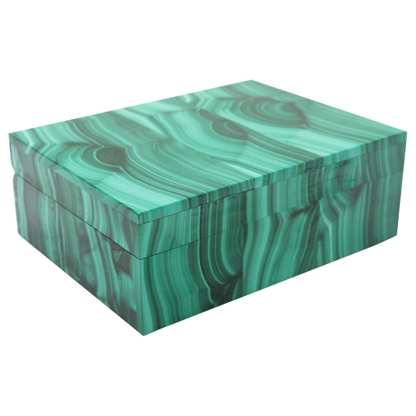 Malachite Semi-Precious Stone Box