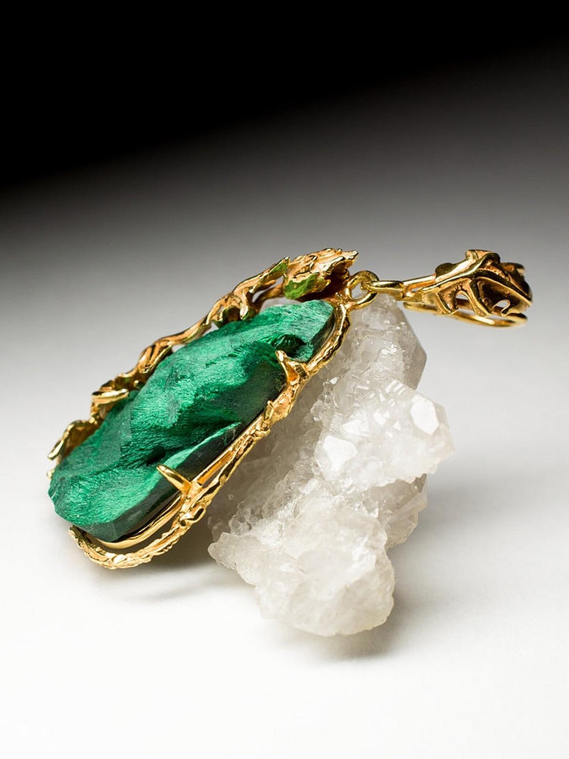 Non taillé Collier en argent de style Art Nouveau en cristal naturel brut cadeau pour femme en vente