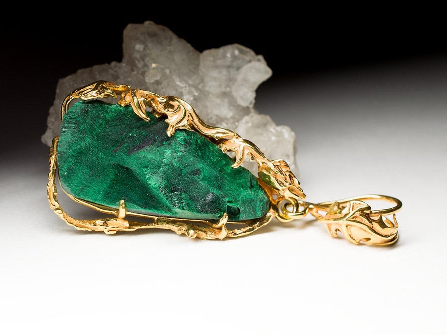 Collier en argent de style Art Nouveau en cristal naturel brut cadeau pour femme Neuf - En vente à Berlin, DE