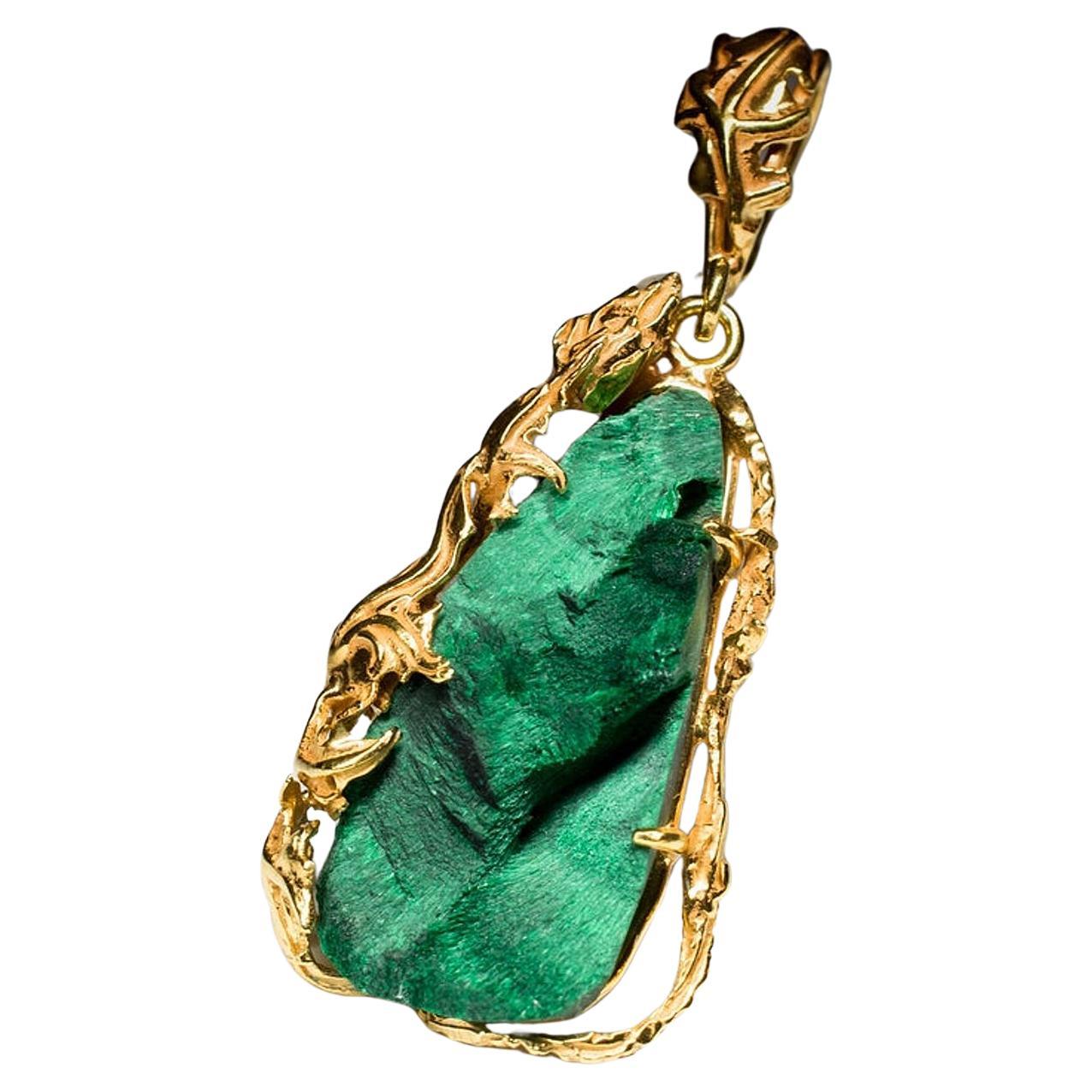 Collier en argent de style Art Nouveau en cristal naturel brut cadeau pour femme en vente