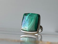 Malachite silver ring