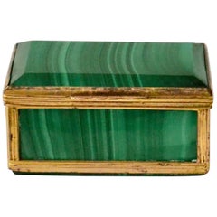 Antique Malachite Snuffbox, 19th Century