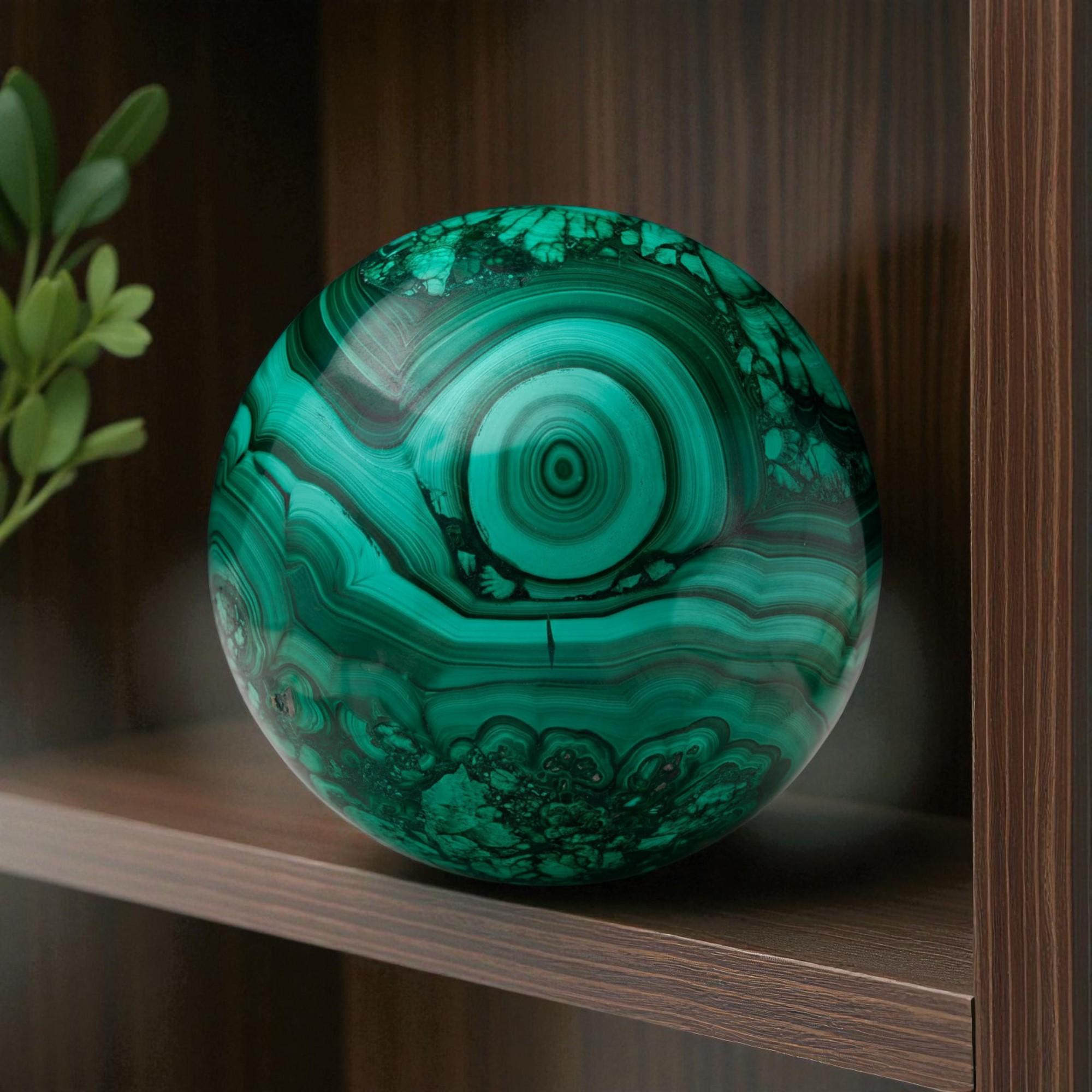 Sphère de malachite solide de 3,5