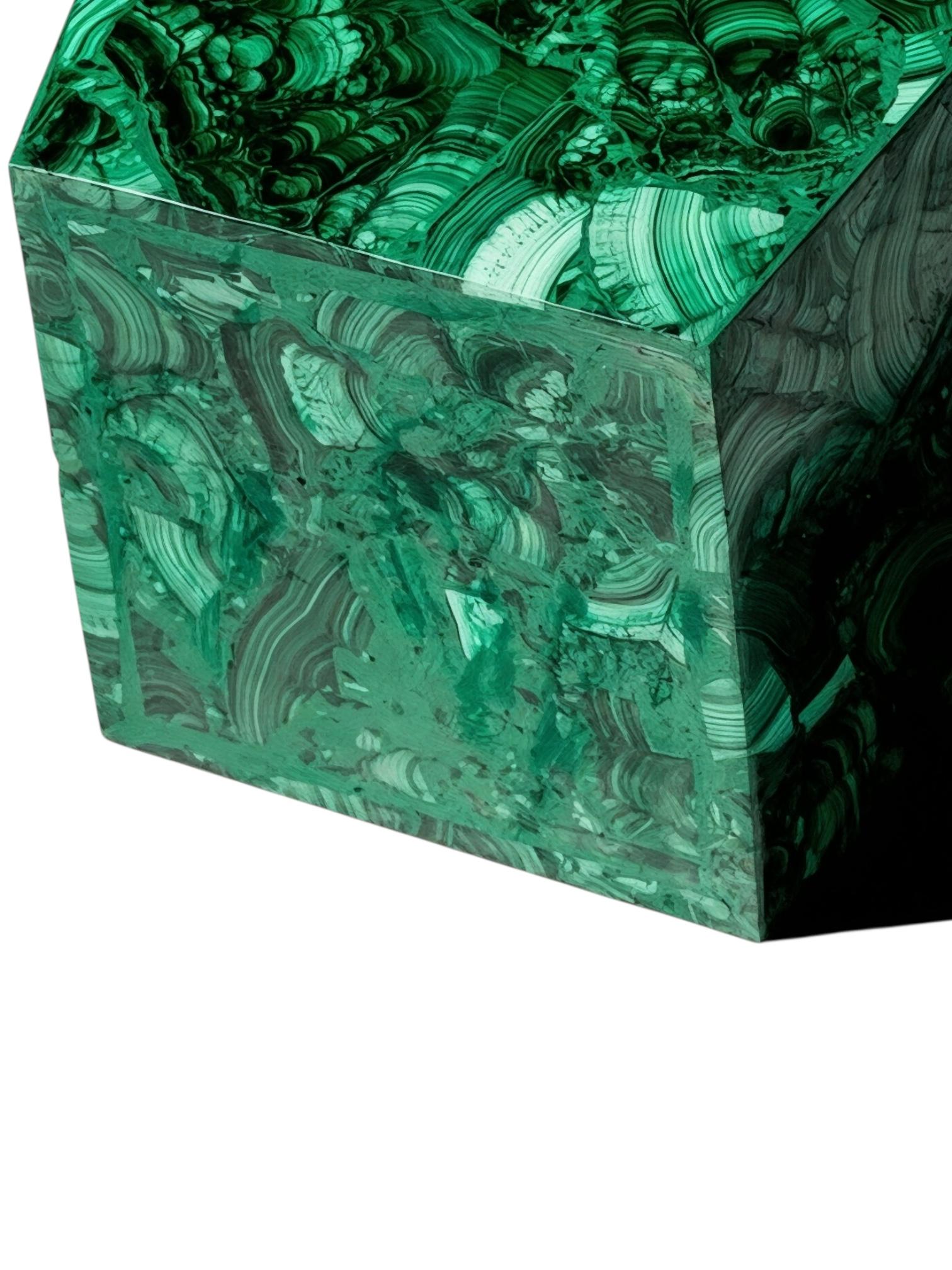 French Malachite Square Planter For Sale