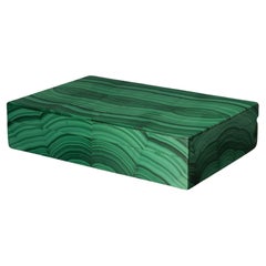 Malachite Stone and Silver Box, Circa 1960